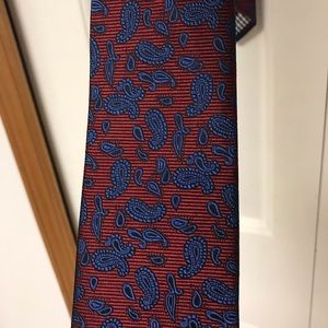 The Tie Maker red and blue paisley tie